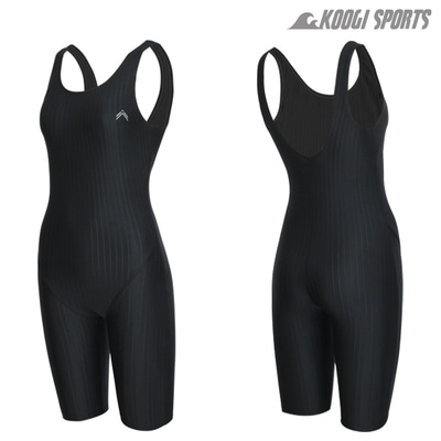 여성 강습용 실내수영복 반전신 U자형 블랙 KZ-WO003 (최고급원단 리뉴얼)